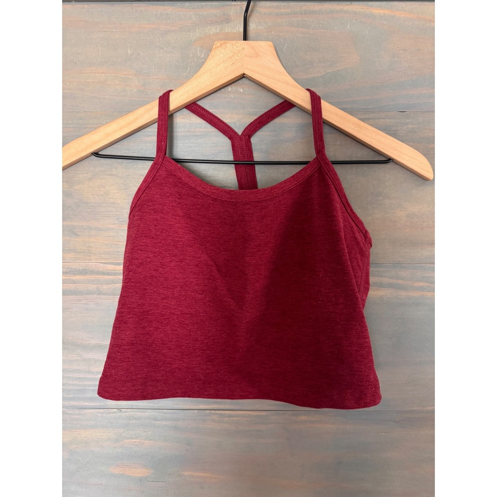 Beyond Yoga Spacedye Slim Racerback Cropped Tank Top Red Small